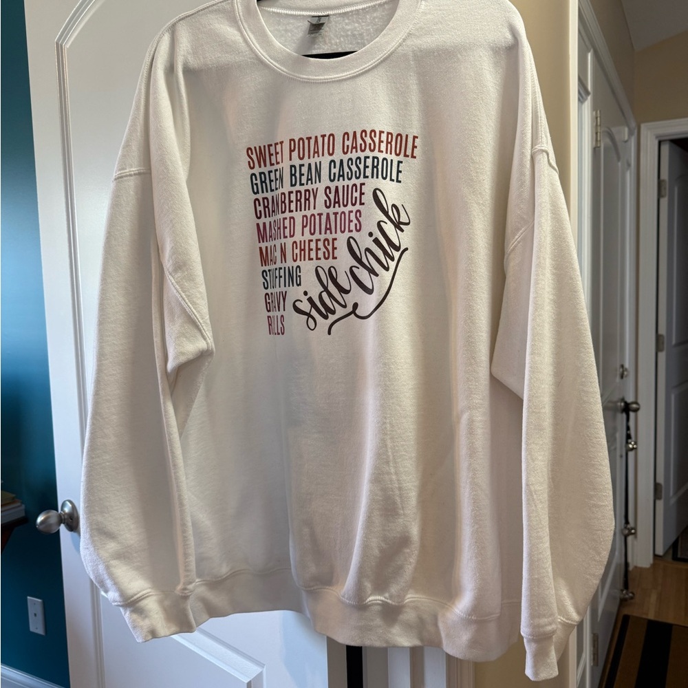 White Graphic Thanksgiving Sweatshirt